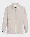 Vince Oversized Gardeners Check Bomber Jacket In Stonetan