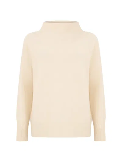 Vince Oversized High-neck Sweater In Animal Print