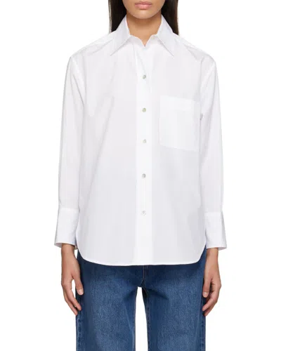 Vince Oversized Long Sleeved Shirt In White