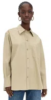 Vince Oversized Shirt Cobble Stone In Neutral