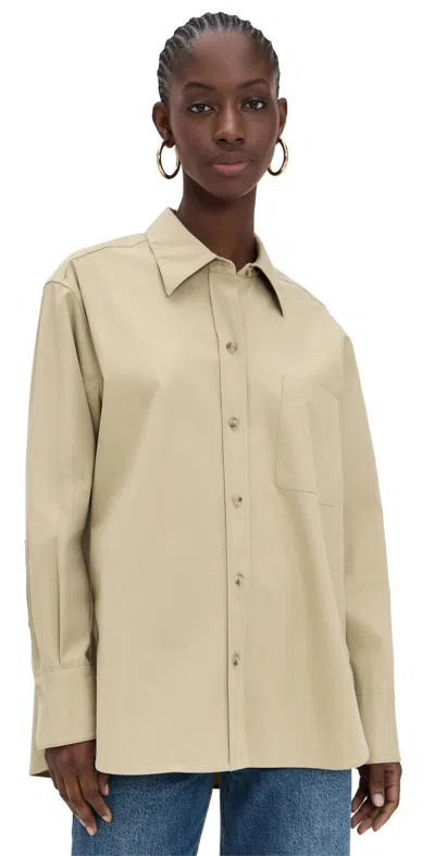 Vince Oversized Shirt Cobble Stone In Neutral