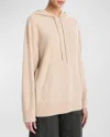 Vince Oversize Wool Blend Hoodie Sweater In Heather Wheat Cream
