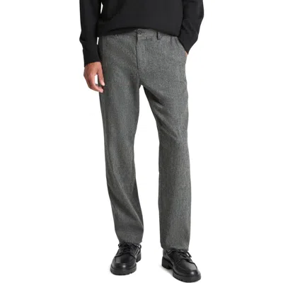 Vince Owen Athletic Fit Flat Front Mélange Dress Pants In Gray