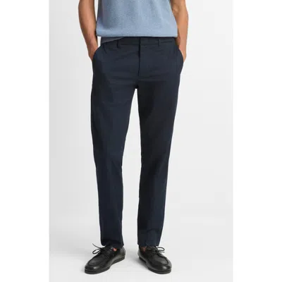 Vince Owen Flat Front Cotton Chinos In Blue