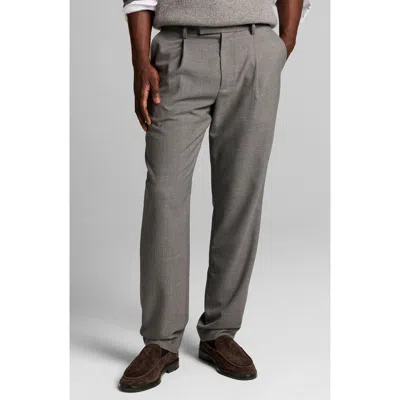 Vince Refined Twill Straight Fit Pleat Pants In Gray