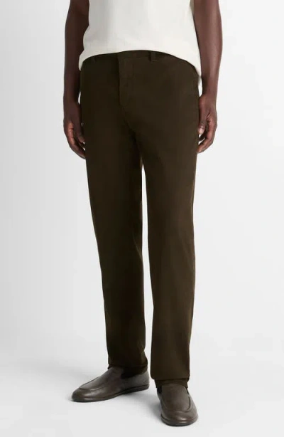 Vince Owen Stretch Cotton Chinos In Black