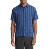 Vince Pacifica Stripe Short Sleeve Button-up Shirt