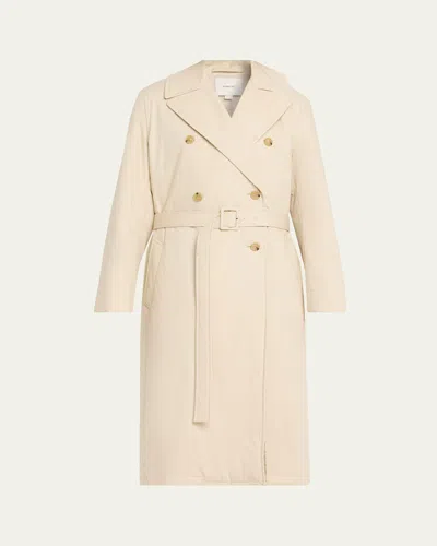 Vince Padded Double-breasted Coat In Neutral