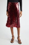 Vince Lucite Paillettes Skirt Ruby Ink In Ruby Ink