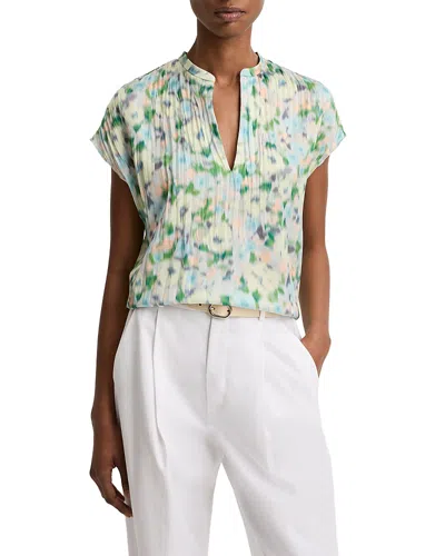 Vince Painted Garden Cap Sleeve Blouse In Multi