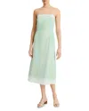 Vince Painted Pastel Board Midi Dress In Washed Jade