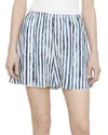 Vince Painterly Cotton Stripe Pull-on Shorts In Blue