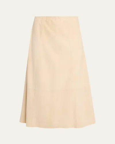 Vince Paneled Suede Maxi Skirt In Pink