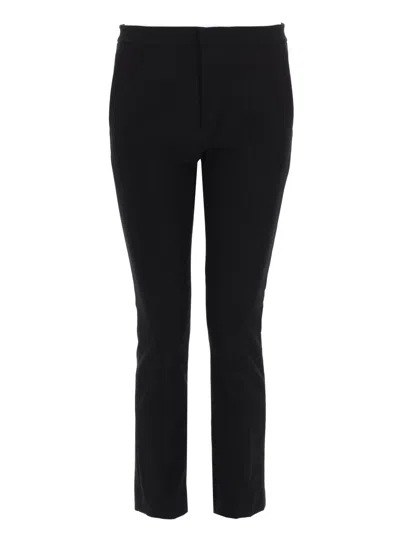 Vince -style Cotton-blend Trousers With Stretch In Black