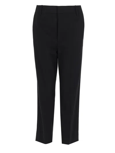 Vince Slim Straight-leg Tailored Pants With Mid-rise Waist In Black