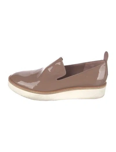 Pre-owned Vince Patent Leather Loafer Sneakers In Pink