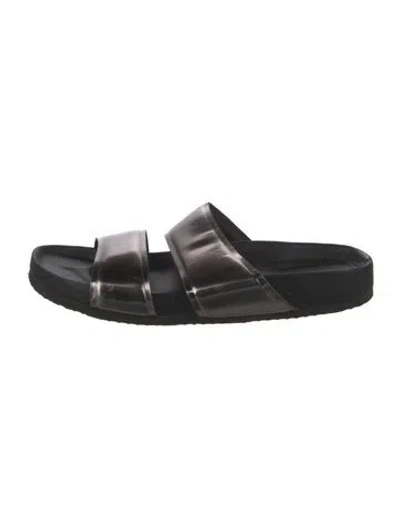 Pre-owned Vince Patent Leather Slides In Gold