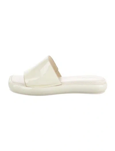 Pre-owned Vince Patent Leather Slides In Neutral