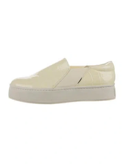 Pre-owned Vince Patent Leather Sneakers In Yellow