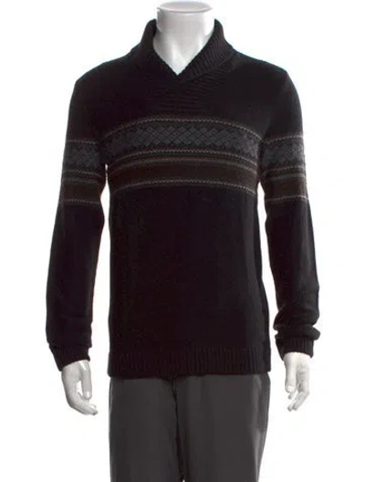 Pre-owned Vince Patterned Collar Pullover In Burgundy