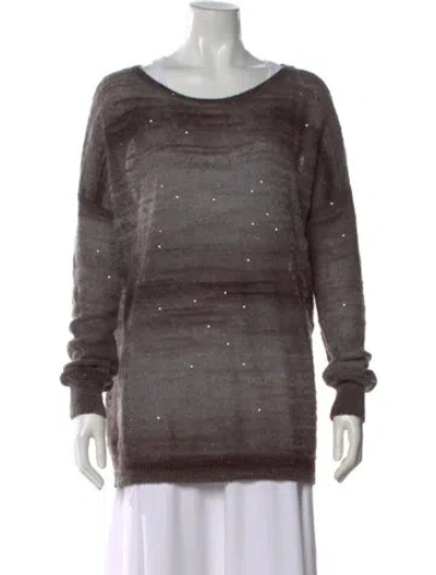 Pre-owned Vince Patterned Crew Neck Sweater In Brown