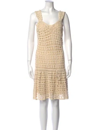 Pre-owned Vince Patterned Mini Dress In Neutrals