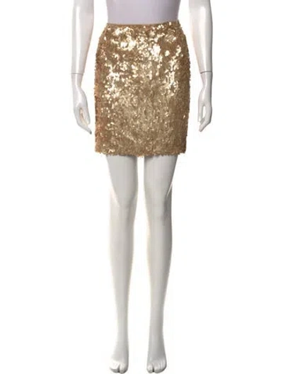 Pre-owned Vince Patterned Mini Skirt In Gold