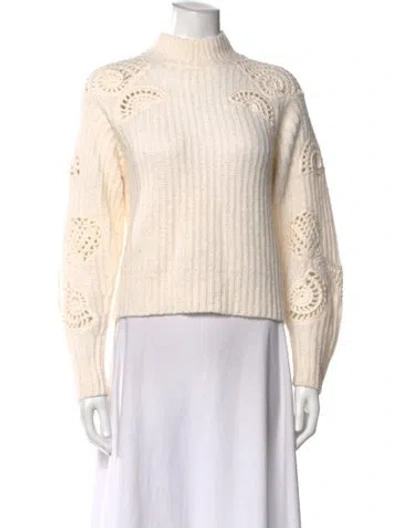 Pre-owned Vince Patterned Mock Neck Sweater In Neutral