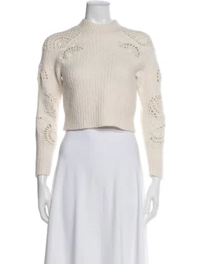 Pre-owned Vince Patterned Mock Neck Sweater In Neutral