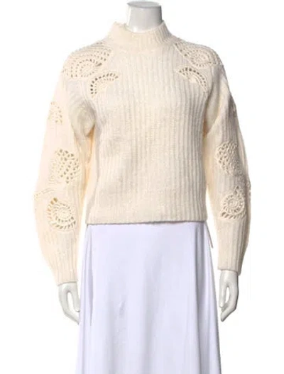 Pre-owned Vince Patterned Mock Neck Sweater In Neutral