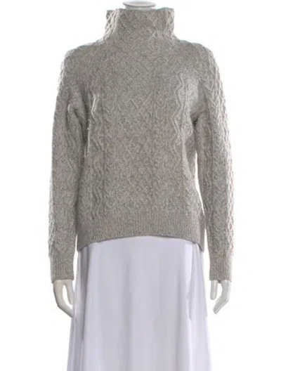 Pre-owned Vince Patterned Turtleneck Sweater In Gray