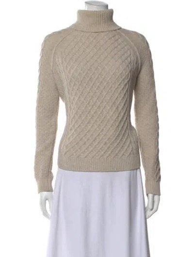 Pre-owned Vince Patterned Turtleneck Sweater In Neutral
