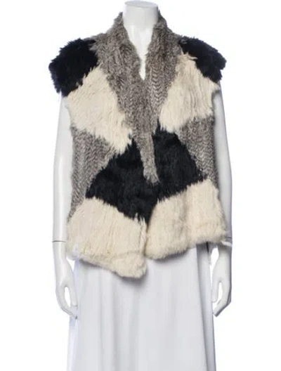 Pre-owned Vince Patterned Vest In Grey