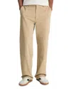 Vince Peached Cotton Blend Henry Regular Fit Pants In Brown