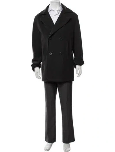 Pre-owned Vince Peacoat In Black