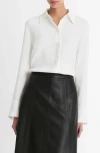 Vince Pearly Button Shirt In White