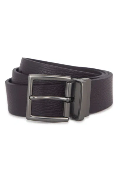Vince Pebble Leather Belt In Brown