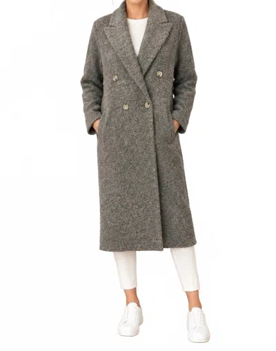 Vince Pebble Texture Wool Coat In Grey