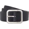 Vince Pebbled Leather Belt In Black