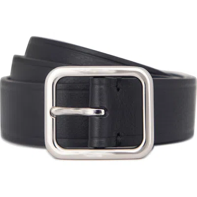 Vince Pebbled Leather Belt In Black