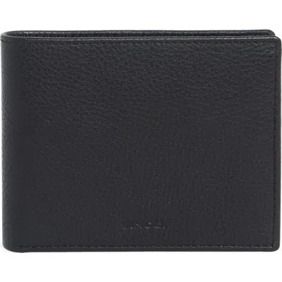 Vince Pebbled Leather Bifold Passcase Wallet In Black