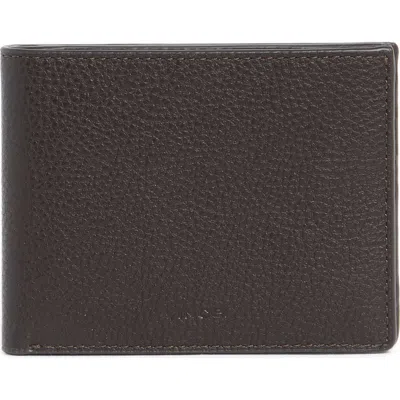 Vince Pebbled Leather Bifold Wallet In Tobacco