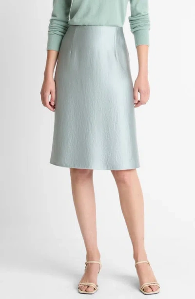 Vince Pebbled Satin Skirt In Blue