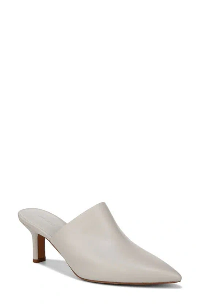 Vince Penelope Leather Point-toe Mules In Grey