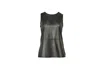 Vince Perforated Sleeveless Top In Black Leather In Black