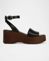 Vince Phillipa Platform Sandal In Black Leather