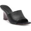 Vince Pia Womens Leather Slide Wedge Sandals In Black