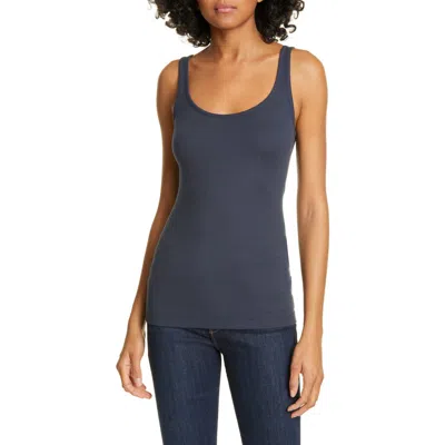 Vince Pima Cotton & Modal Tank In Blue