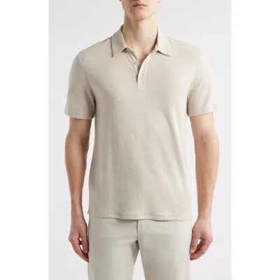 Vince Pima Cotton Blend Polo In Gray