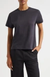 Vince Pima Cotton Crewneck T-shirt In Brown